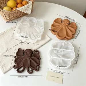 Ocean Style Octopus Silicone Mold DIY Aromatherapy Plaster Ornament Tray Flexible Resin Casting Mold Craft Making Tool