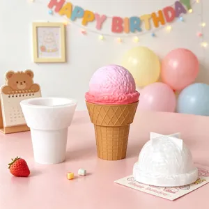 DIY ice cream cone silicone mold for aroma plaster storage jar candle cup decoration