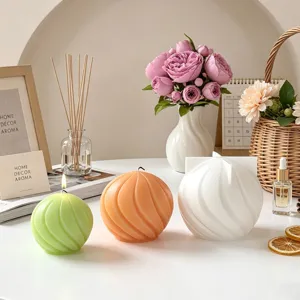 Silicone mold for spherical spiral candle DIY aromatherapy plaster ornament detail