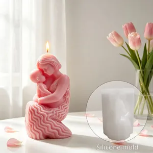 3D Moeder En Kind Siliconen Vorm DIY Aromatherapie Kaars Gips Ornament Vorm Ambacht Vorm