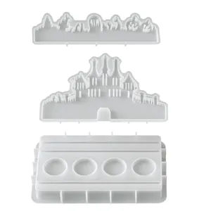 Moule en silicone château d'Halloween pour bougies en plâtre aromathérapie DIY.