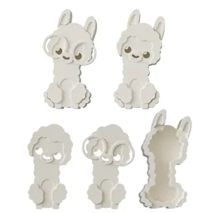 Detailed view of cute alpaca silicone molds, perfect for DIY craft, vase and storage jar.