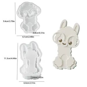 Silicone alpaca mold DIY plaster vase storage jar craft casting mold with glasses details