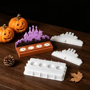DIY Halloween Château Bougeoir Moule en Silicone, Citrouille Support Chauffe-plat