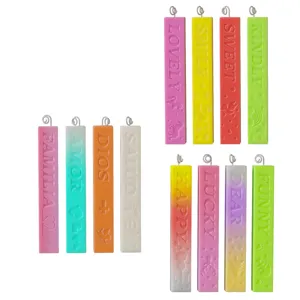 Long strip silicone mold with Spanish and English text for DIY candle making aromatherapy craft.