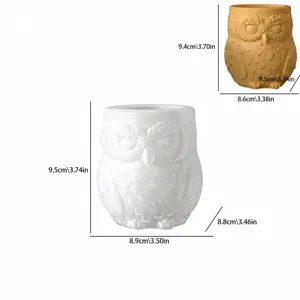 Schattige uil siliconen mal voor DIY aromagips kaarshouder en hars opbergpot knutselen.