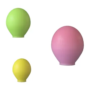 3D spherical balloon silicone mold for DIY candle and cake decoration, pink yellow green.