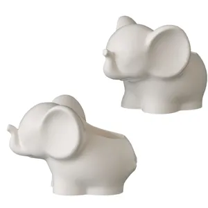 Witte cartoon olifant bloempot schattige keramische vetplanten pot desktop decoratie