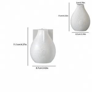 Silicone mold and finished Nordic ripple texture vase for DIY craft aromatherapy gypsum.