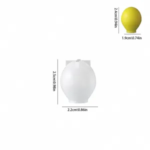 Silicone 3D balloon candle mold detail showing precise dimensions for DIY cake decorations.