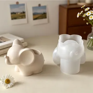 Olifant siliconen mal voor betonnen bloempot, schattige dier DIY opslag pot handwerk tool.