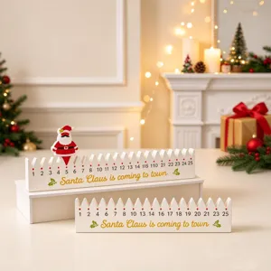 Calendrier de l'Avent de Noël en bois 25 jours compte à rebours décoration cadeau
