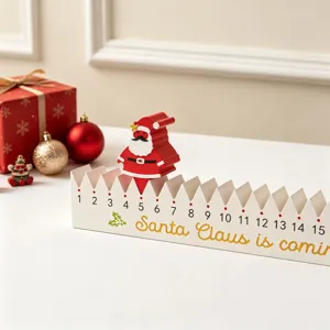 Calendrier de l'Avent de Noël avec chiffres 1 à 15 et charmant design du Père Noël pour déco.
