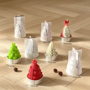 3D Sapin de Noel Moule en Silicone Kit Bougie Parfumee Plâtre Artisanat DIY Decoration