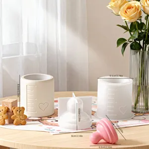 Baby Bottle Storage Jar Candle Cup Silicone Mold DIY Aromatherapy Gypsum Storage Box Pen Holder Resin Mold