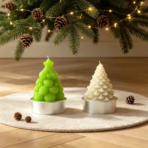 Ensemble de bougies parfumées sapin de noël décoratives en cire artisanale fêtes