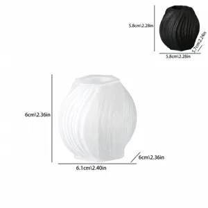 Detailed dimension diagram of striped wave silicone mold and vase for candle and flower arrangement.