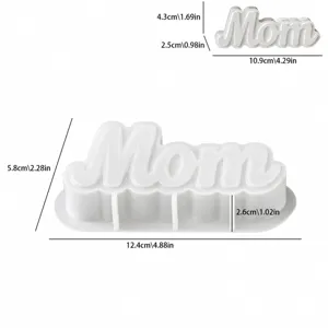 Silicone mold for Mom letter candle resin plaster casting DIY craft making floral ornament