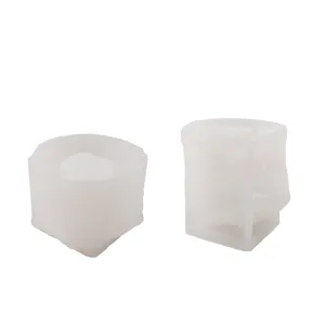 Silicone mold close-up detail, transparent white 3D mold for handmade DIY crafts.
