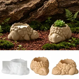 Kreative Kristallcluster Schildkröte Blumentopf Silikonform DIY Aromatherapie Gips Kerzenbecher Sukkulente Pflanzenform