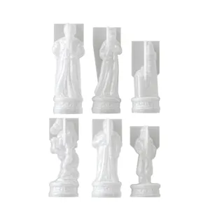 European style 3D international chess silicone mold set for DIY crystal epoxy resin crafts.