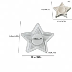 Pentagram star candle holder silicone mold DIY gypsum tray aromatherapy candle base mold detail