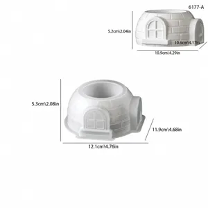 Silicone mold for igloo storage box base, DIY candle cup making tool, white color.