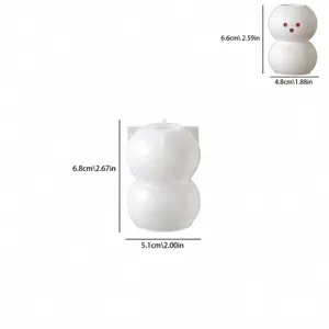 Stampo per candele in silicone 3D pupazzo di neve impilato fai da te gesso artigianato.