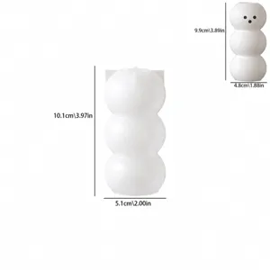 Vista dettagliata dello stampo per candele in silicone a sfera impilata con le dimensioni.