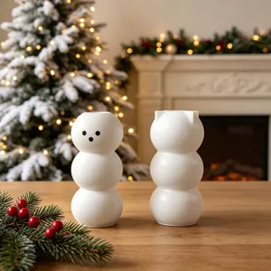 Stampo in silicone per candela pupazzo di neve di Natale sfera impilata stampo gesso.