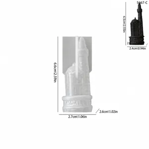 3D chess castle silicone mold for DIY epoxy resin casting, European style craft making tool.