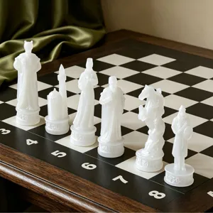 Resin 3D chess set pieces silicone mold DIY crystal epoxy craft ornament home decor display