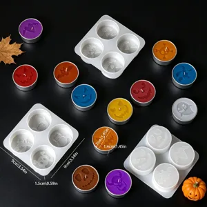 Halloween silicone candle molds set, ghost pumpkin skull bat wax casting DIY craft tools