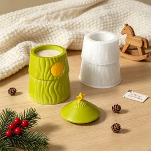 Kerstboom siliconen kaarsvorm set, decoratieve aromatherapie pot container voor thuis decor.