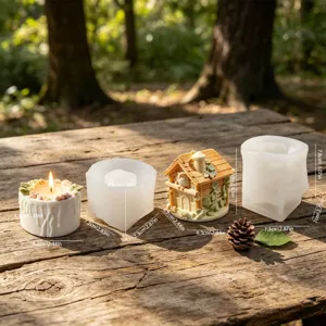 3D Forest Owl House Silicone Mold DIY Candle Cup Soap Plaster Craft Mold Main Image Display