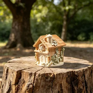 3D forest owl wooden house silicone mold DIY resin candle cup plaster craft home decor main view