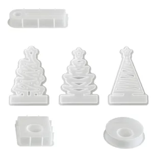Set stampi in silicone albero di natal per fai da te gesso aromaterapia portacandele.