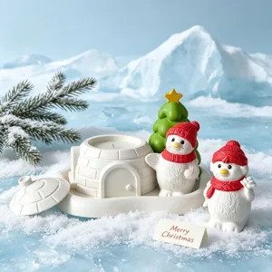 Christmas house storage jar candle cup snowman and tree ornament set winter holiday decor