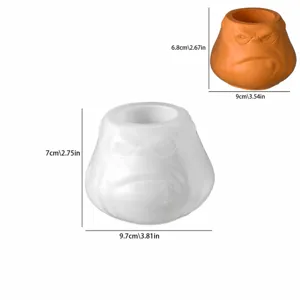 Silicone mold angry character pumpkin storage jar DIY candle cup container craft tool