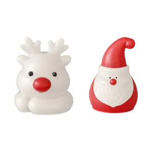 Christmas 3D Santa Claus and reindeer silicone molds for festive holiday candle making crafts.