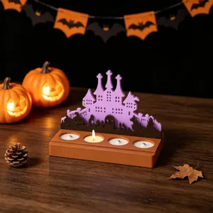 Bougeoir Chauffe-Plat Halloween Château Citrouille Fantôme Décoration Table Intérieur