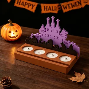 Halloween chateau bougeoir moule en silicone DIY aromatherapie platre coulee base.