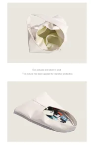 White PU leather shoulder bag large capacity hobo tote minimalist casual underarm bag for women