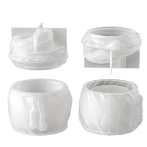 Molde de silicona para tarro de almacenamiento de serpiente de la suerte, vela DIY.