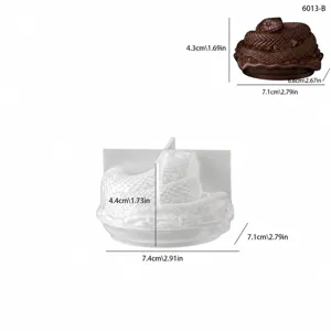 Molde de silicona para tarro de almacenamiento serpiente tapa vela aromática DIY