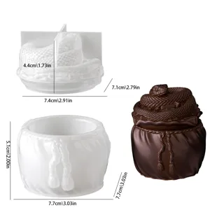 Molde de silicona de serpiente para vela tarro almacenamiento resina yeso manualidades.