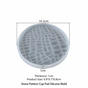 Silicone coaster mold, stone texture resin casting mold, flexible DIY craft tool tray.