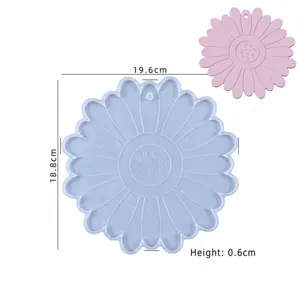 Large flower silicone mold for coaster, DIY epoxy resin casting tray mold, craft supply.