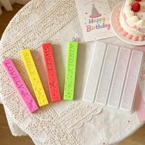 Silicone candle mold set with English letters, ideal for DIY aromatherapy wax and plaster crafts.