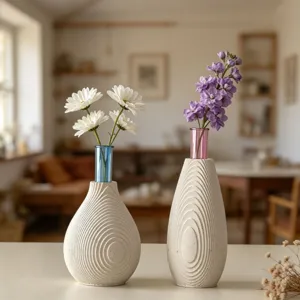 Nordic minimalist water ripple ceramic vase home decor aesthetic desktop ornament design
